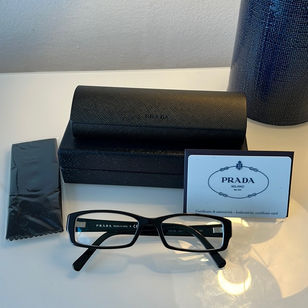 New Authentic Prada VPR 19L Eyeglasses, Black